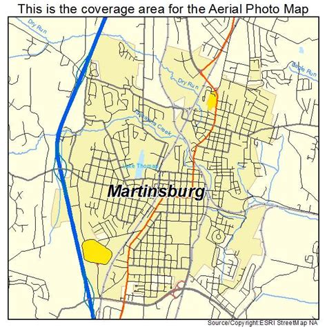aerial photography map  martinsburg wv west virginia