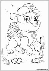 Paw Patrol Rubble Pages Coloring Disney Color Printable Print Coloringpagesonly sketch template