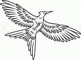 Coloring Pages Hunger Games Drawing Mockingjay Popular Logo Library sketch template