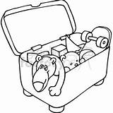 Toys Clipart Toy Box Outline Clip Bw Preview sketch template