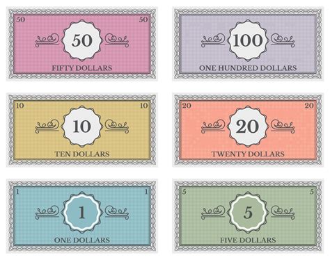 printable fake play money customize  print