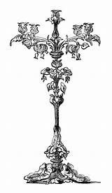 Clipart Candelabra Candle Victorian Vintage Holder Clip Antique Engraving Drawing Cliparts Olddesignshop Candles Illustration Old Dibujo Clipground Library Choose Board sketch template