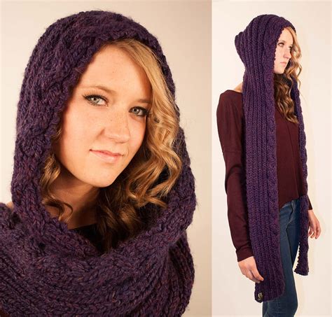 hooded scarf   hooded scarf  knit