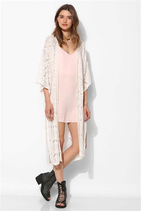Lyst Minkpink Dance With Me Lace Kimono Jacket In White