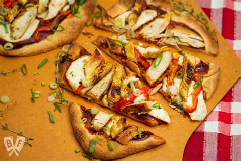 bbq chicken pizza with smoked mozzarella big flavors