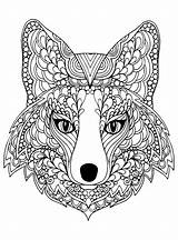 Coloring Wolf Pages Printable Adults Print sketch template