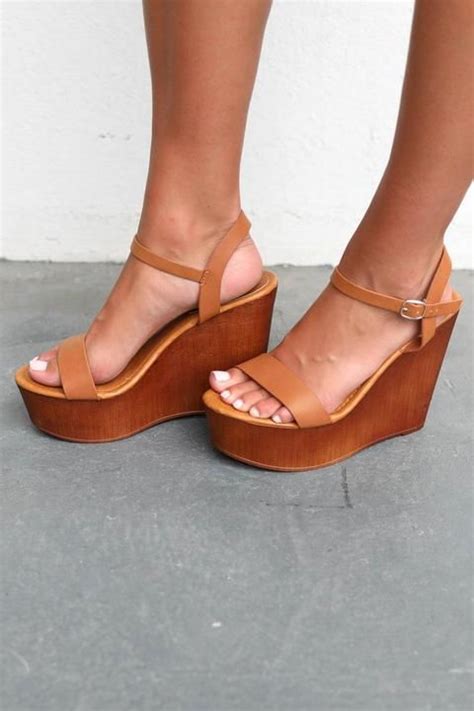 deserve it tan wooden platform wedge heels in 2019 shoes heels wedges wedge shoes tan wedges