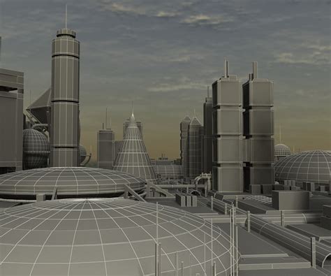 artstation sci fi city 3d model resources