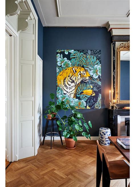 ixxi tiger jungle wanddecoratie    cm okergeel de bijenkorf kantoor aan huis decor