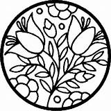 Coloring Pages Circles Circle Stained Glass Library Clipart Flower sketch template