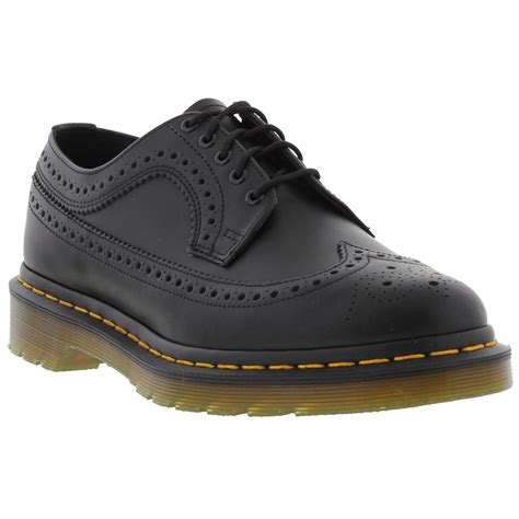 dr martens  wingtip brogue mens black leather shoes size uk   ebay