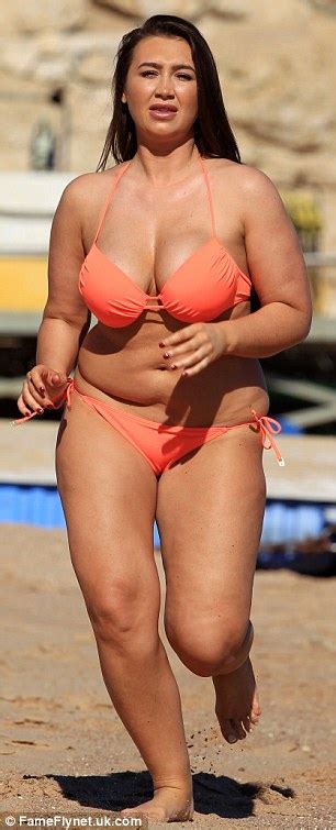 lauren goodger displays a fuller figure in tiny orange bikini daily mail online