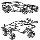 Fennec Octane Xcolorings Vehicular Psyonix Soccer sketch template