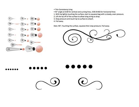 practice sheets  cake decorating piping scroll work dots