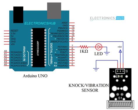 interfacing knock sensor  arduino vibrationtap sensor arduino arduino circuit knock knock