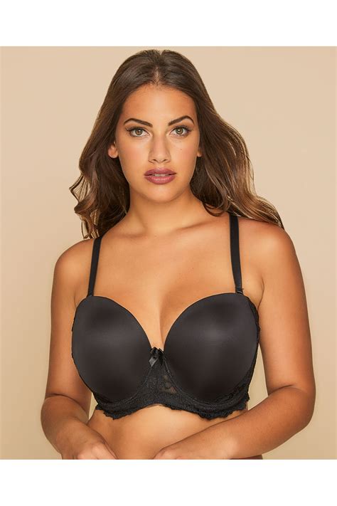 black multiway microfibre lace bra with removable straps