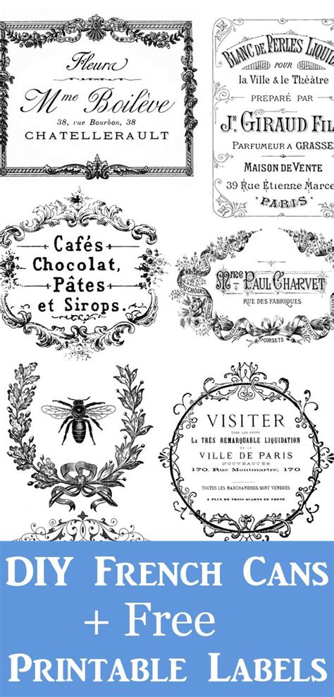 painted tin  crafts  pretty vintage labels printables