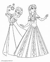 Elsa Anna Coloring Pages Drawing Frozen Printable Colouring Disney Color Cartoon Getcolorings Print Getdrawings Neo sketch template