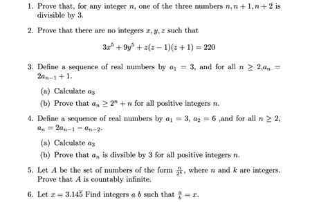 Solved 1 Prove That For Any Integer N One Of The Three