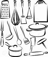 Kitchen Utensils Cooking Clipart Utensil Drawing Coloring Pages Tools Vector Clip Illustration Printable Cliparts Getdrawings Drawings Stock Board Mime Vintage sketch template