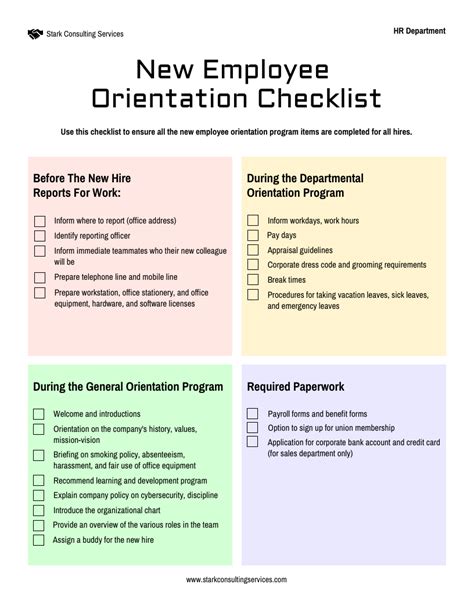 virtual  employee orientation checklist