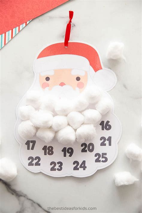 santa beard countdown  printable diy crafts