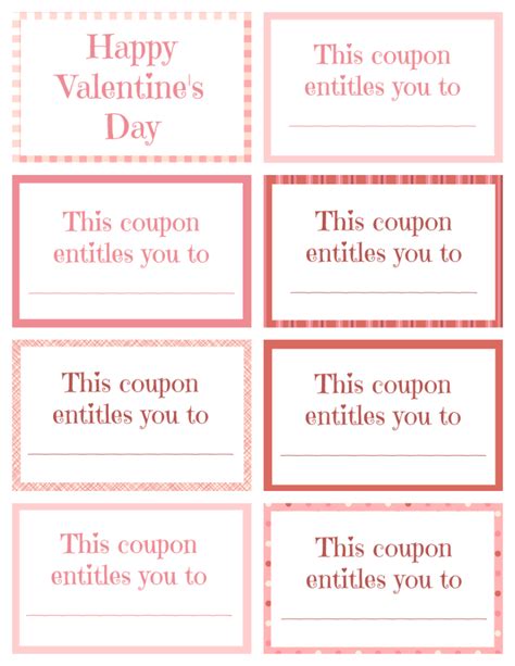 printable valentine coupon book  kids printable coupon book