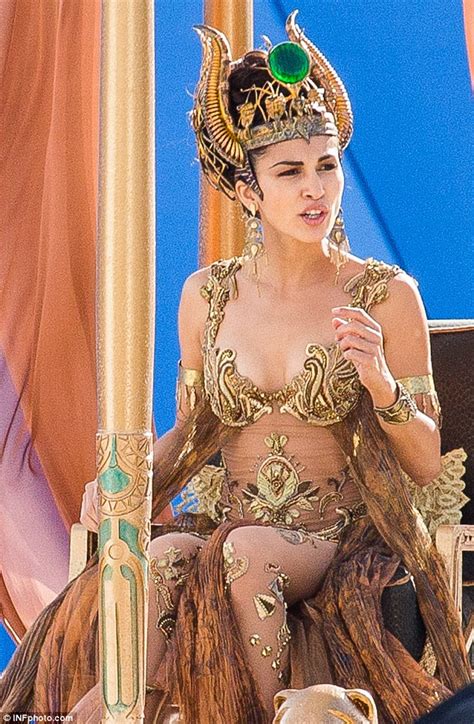 elodie yung slips into sexy gold bodysuit in new film god s of egypt
