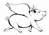 Pig Flying Sketch Drawing Pigs Paintingvalley Collection sketch template