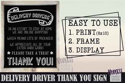 delivery driver   sign printable cuttable