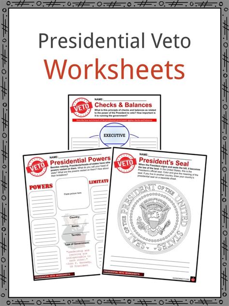 presidential veto facts worksheets definition purposes  kids