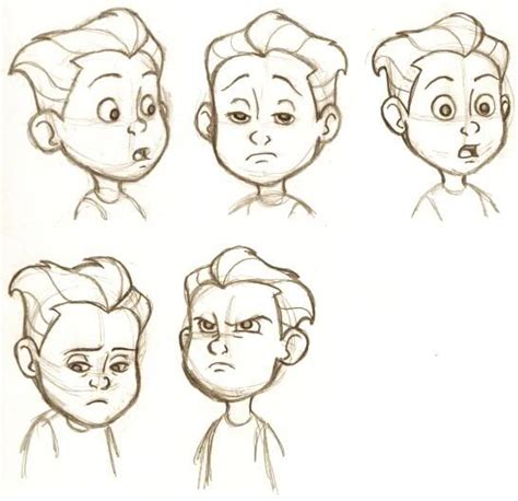 facial cartoon character design drawing expressions concept art characters