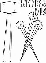 Coloring Hammer Nails Crucifixion Printable Pages Nail Christ Kids Getcolorings Represent Mpmschoolsupplies 9kb sketch template