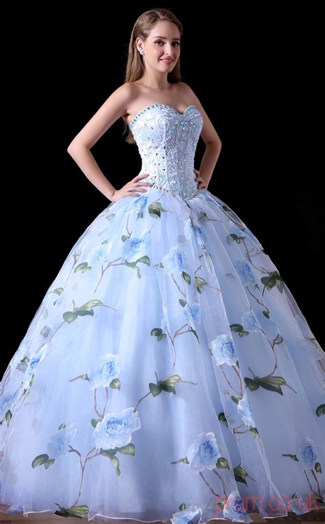Ball Gown Sweetheart Sleeveless Light Blue Lace Tulle
