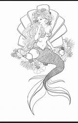 Mermaid Coloring Pages Tattoo Drawings Adult Designs Tattoos Colouring Siren Mermaids Deviantart Drawing Draw Artwork Sketch Meerjungfrau Para Books Mandala sketch template