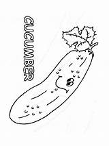 Coloring Cucumber Pages Vegetables Recommended sketch template