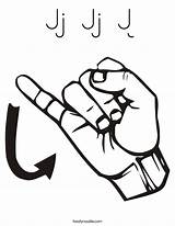 Coloring Jj Letter Pages Sign Language Twistynoodle Jar Sheets Worksheet Signing Hand Alphabet Noodle Built California Usa Letters Color Change sketch template