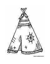 Native American Teepee Coloring Pages Indian Printable Color Tipi Colormegood sketch template