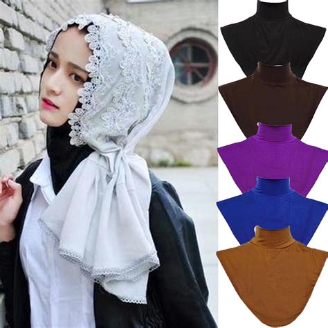linashi women muslim fake collar body hijab extensions neck cover under