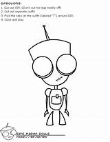 Gir Coloring Invader Zim Pages Print Template Own Comments Rwam sketch template