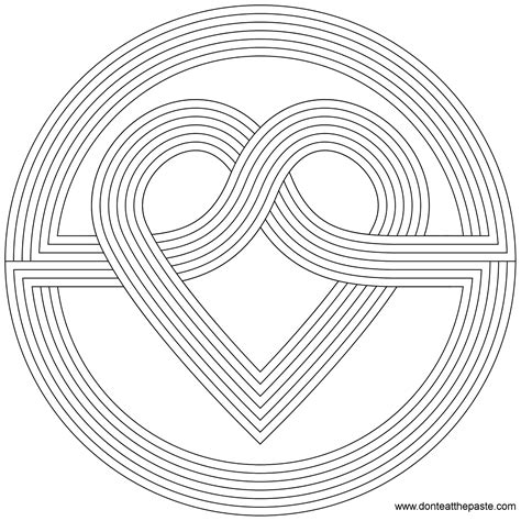 dont eat  paste simple heart knot coloring page