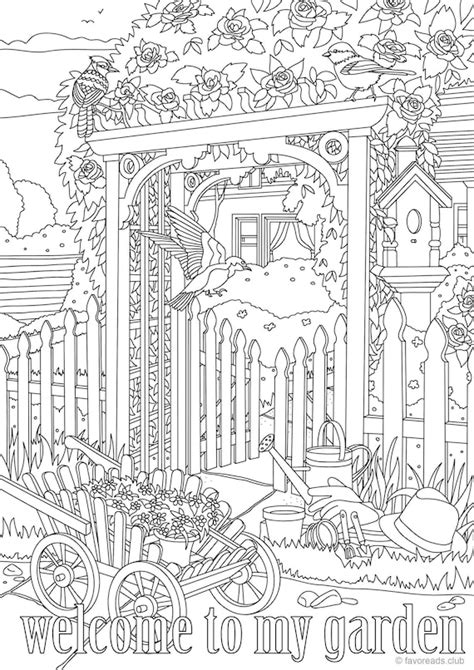 garden coloring pages  adults