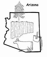 Arizona State Coloring Outline Map Pages Geography Open sketch template