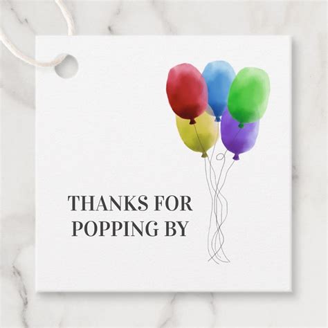 popping  balloon gift tag popcorn favor tags zazzle