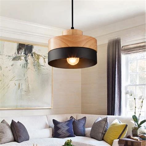 hoge kwaliteit ronde massief hout hanglampen moderne decoratie lamp gang restaurant slaapkamer
