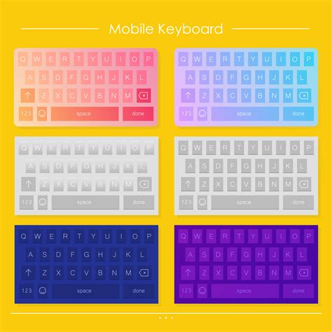 template  mobile keyboard designs vector set  vector art