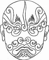 Masque Chinois Colorier Opéra Venise Dentelle Bricolage sketch template