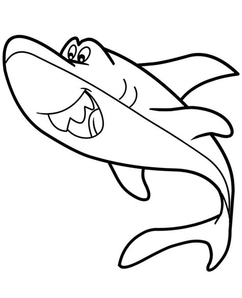shark cartoon image  print   fish coloring page