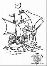 Pirate Pages Ship Coloring Kids Getcolorings Seas High sketch template