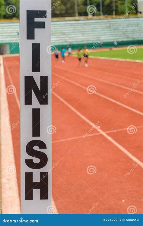 finish stock image image  youth track race path
